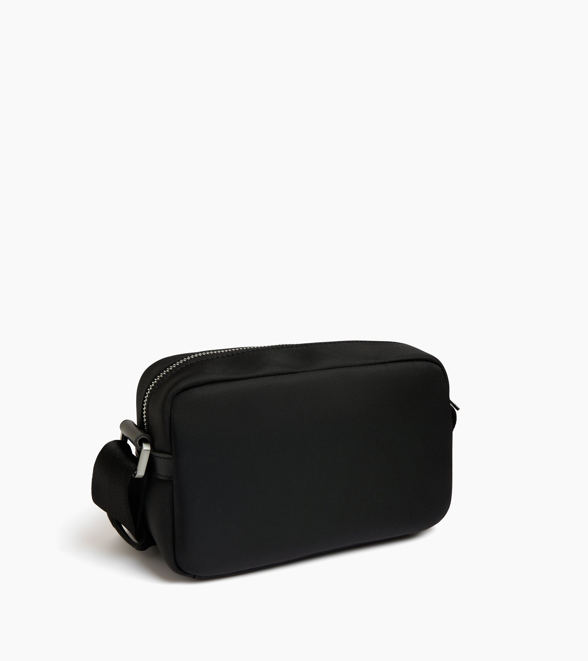 Bolso bandolera pequeño Basile de lona de nailon y cuero liso