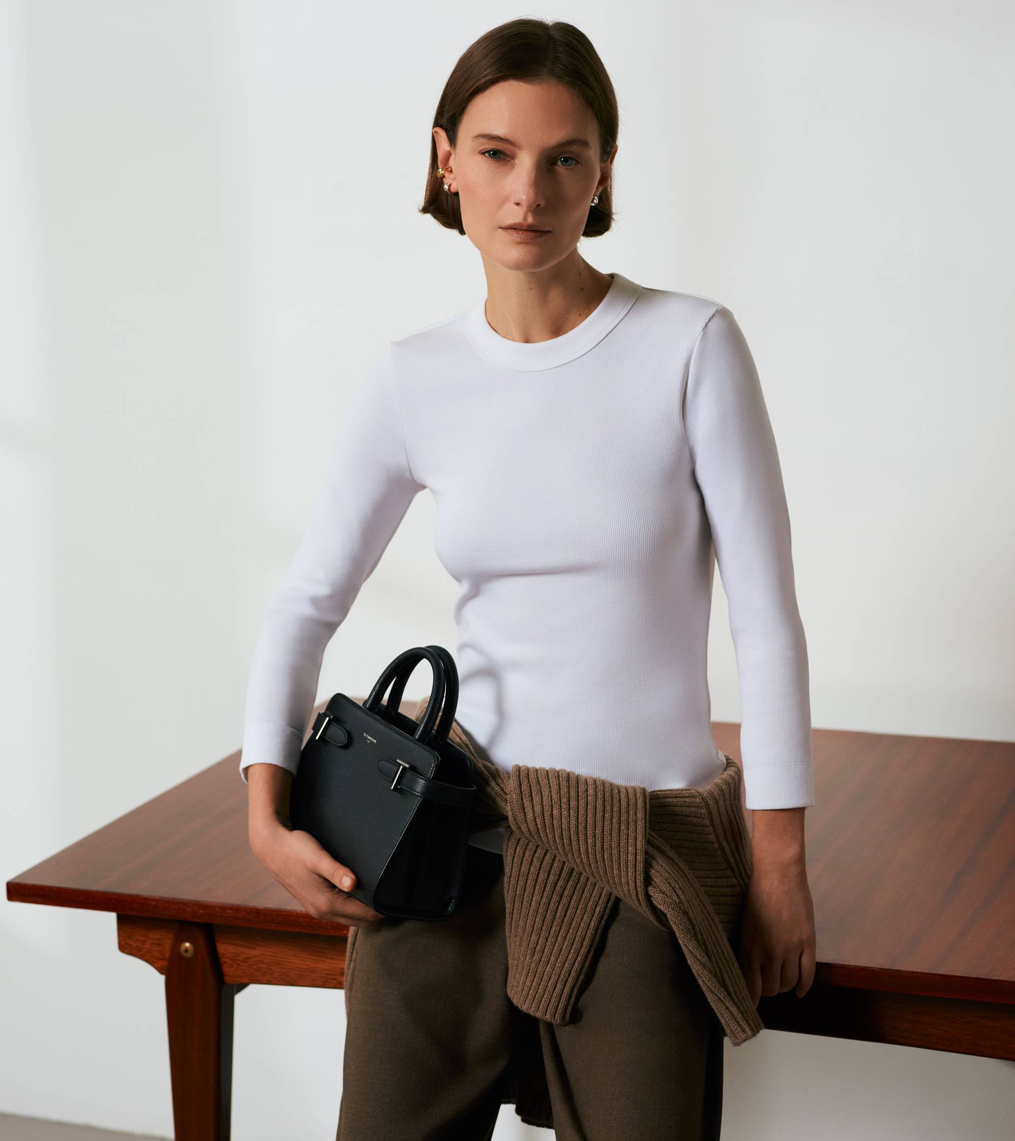 Bolso de mano pequeño Emilie de piel texturizada