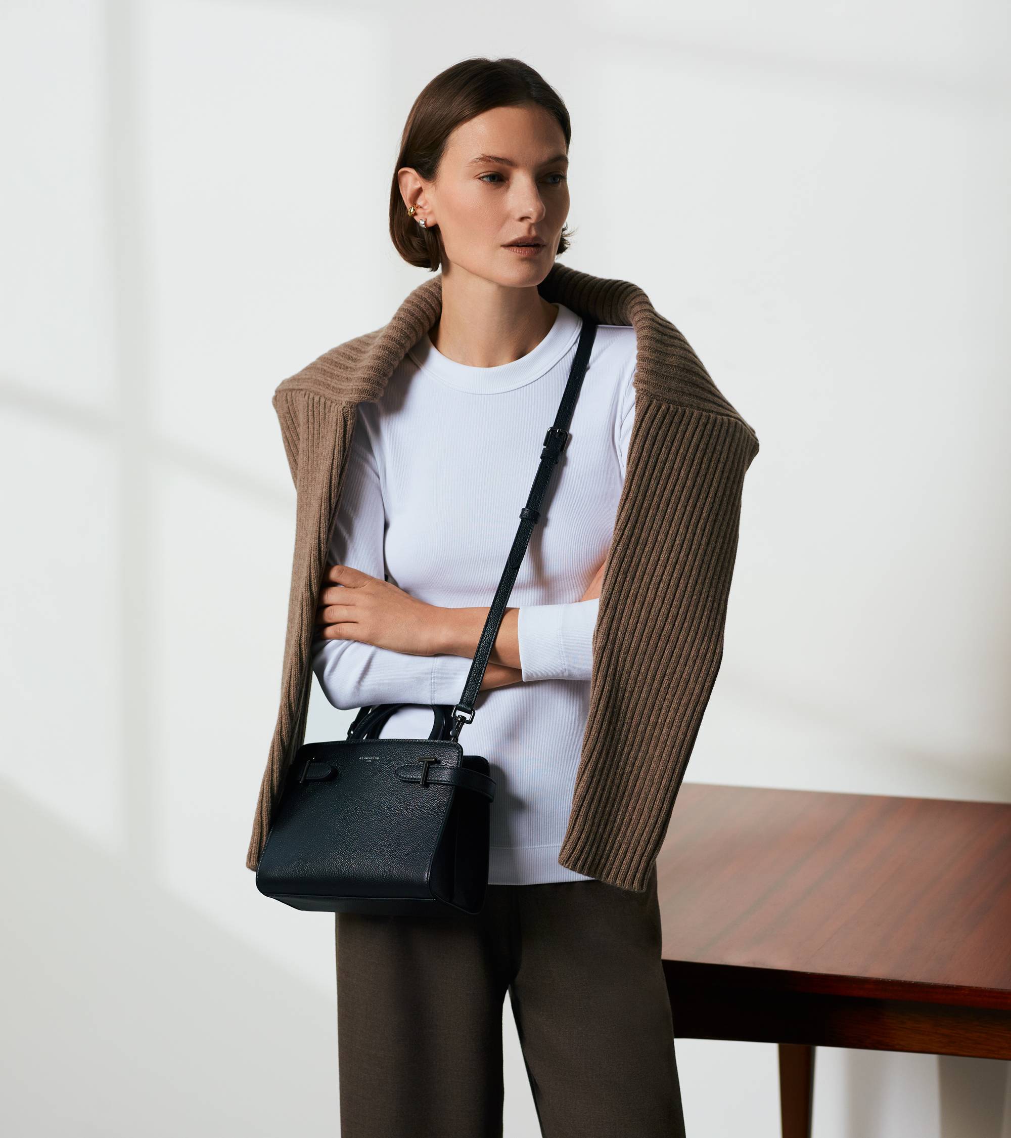 Bolso de mano pequeño Emilie de piel texturizada