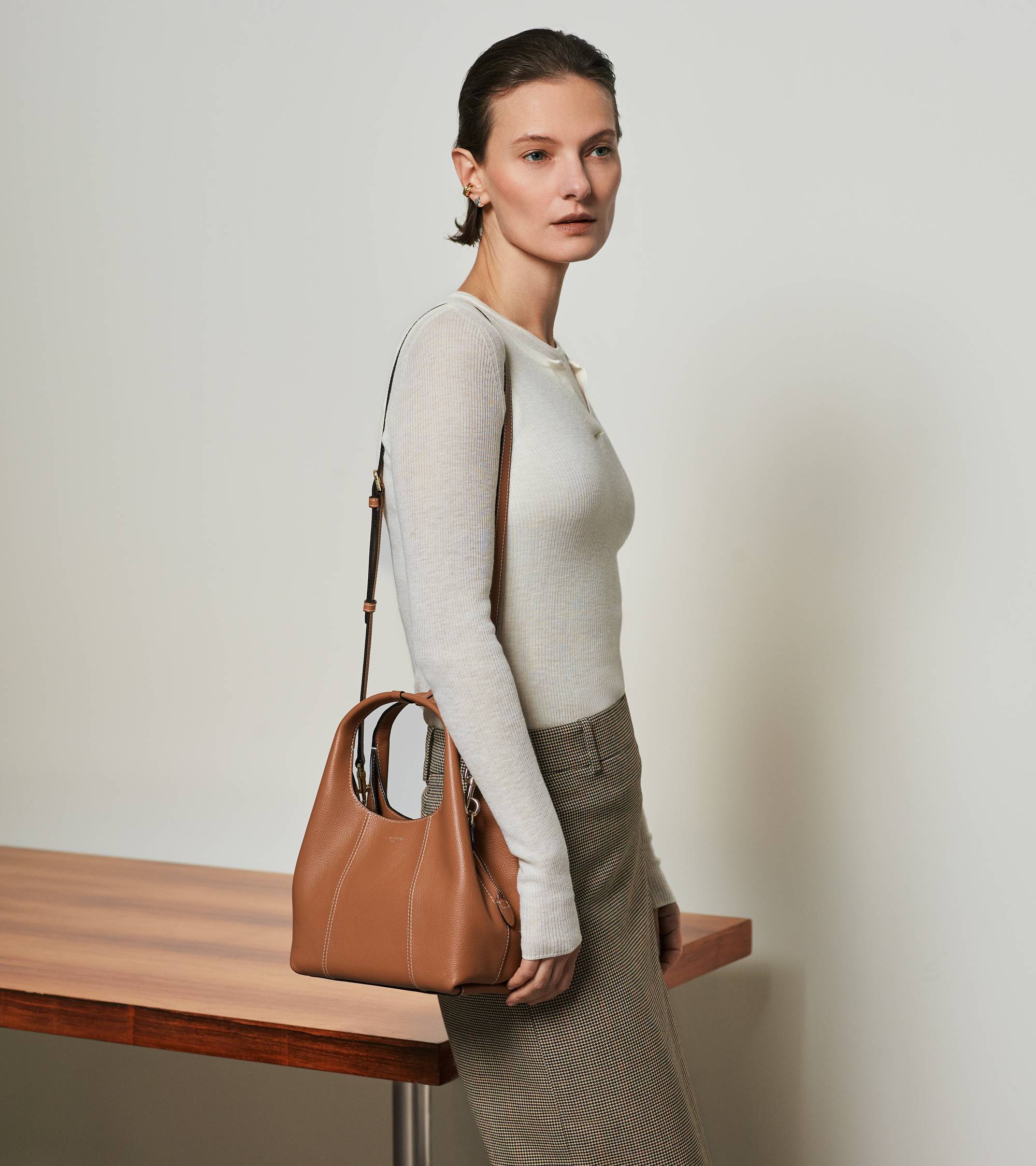 Kleine Handtasche Juliette aus genarbtem Leder