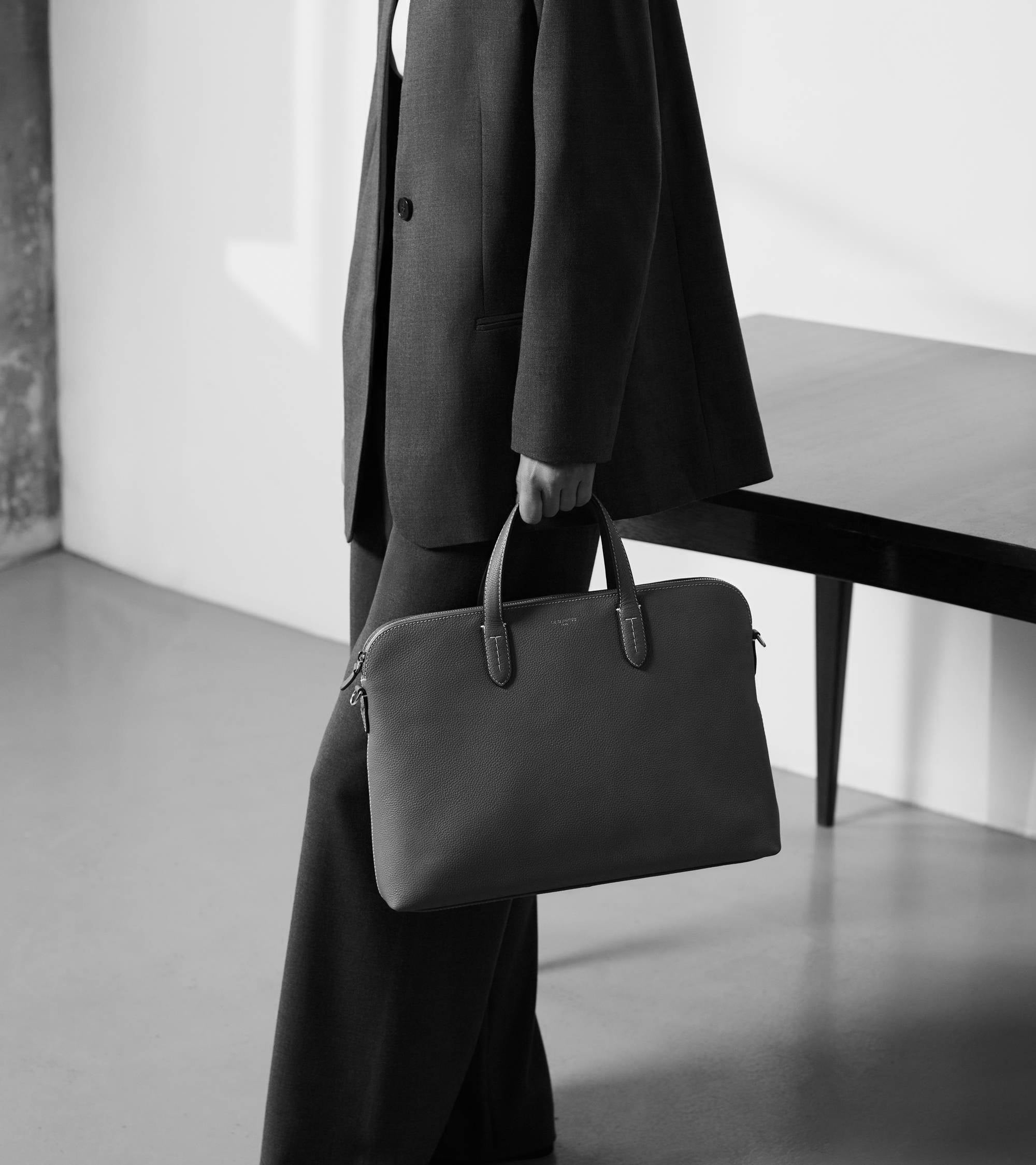 Porte documents 1 soufflet 15" Sophie en cuir grainé