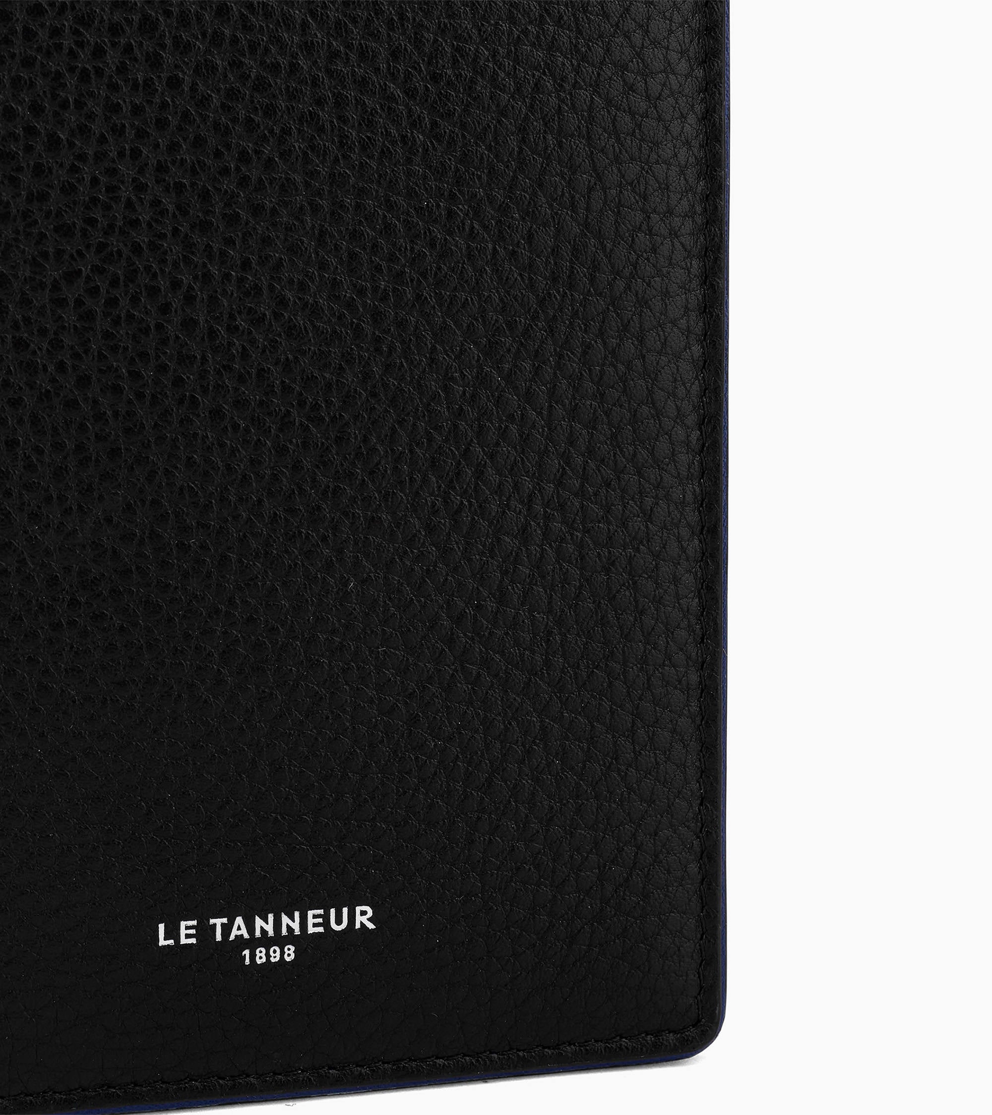 Portefeuille vertical poche monnaie zippée Augustin en cuir grainé