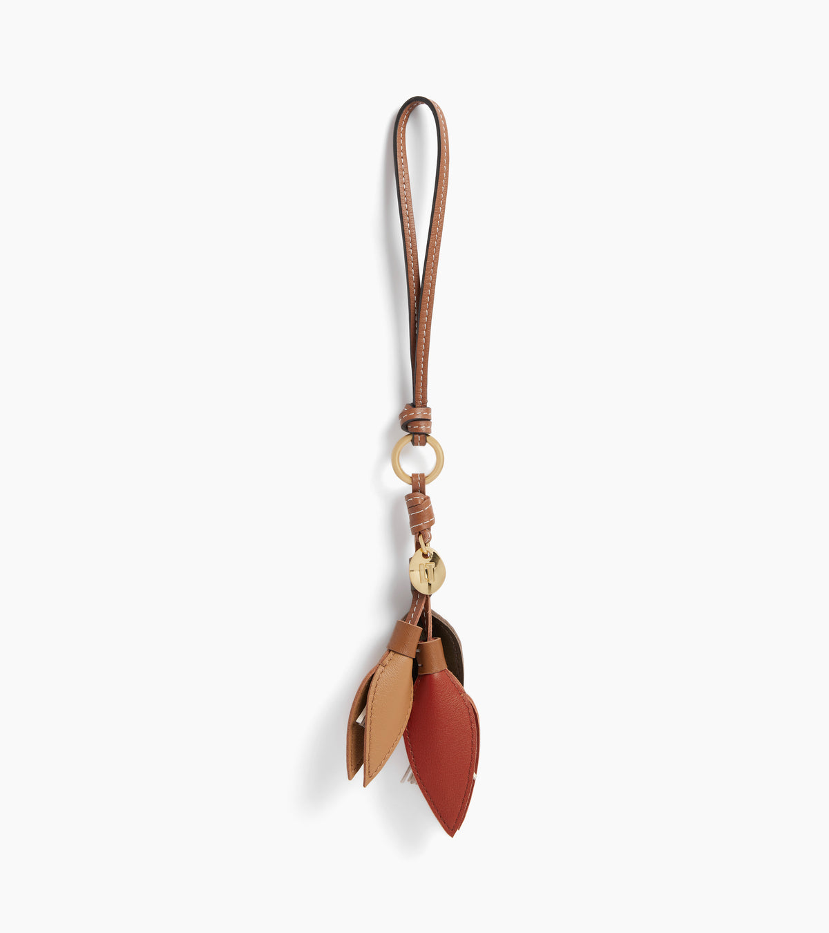 Grained leather flower charms