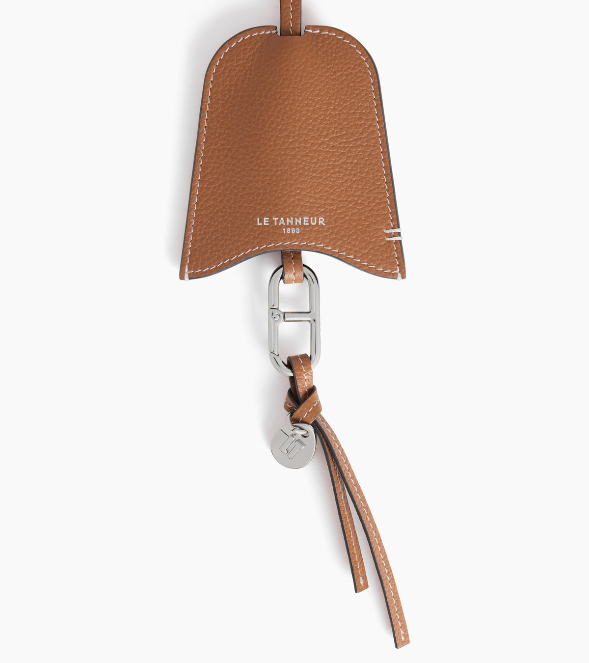Key charm case in grained leather