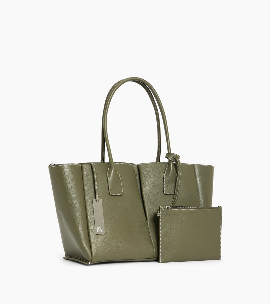 Grand sac cabas Elena en cuir grainé