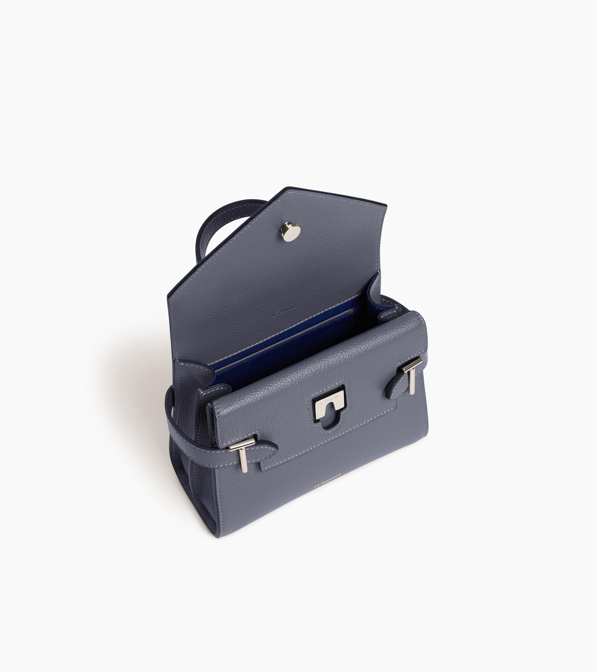 Emilie small handbag with double flap in grained leather