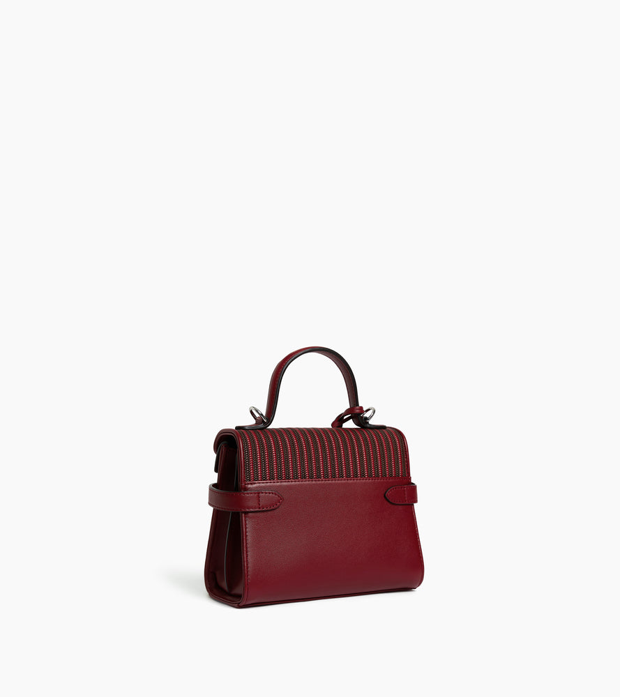 Petit sac à main double rabat Emilie en cuir tressé