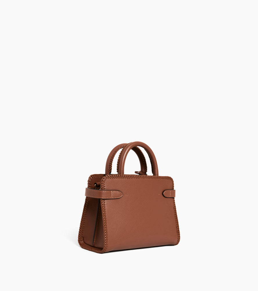 Kleine Handtasche Emilie aus genarbtem Leder mit Naht-Details