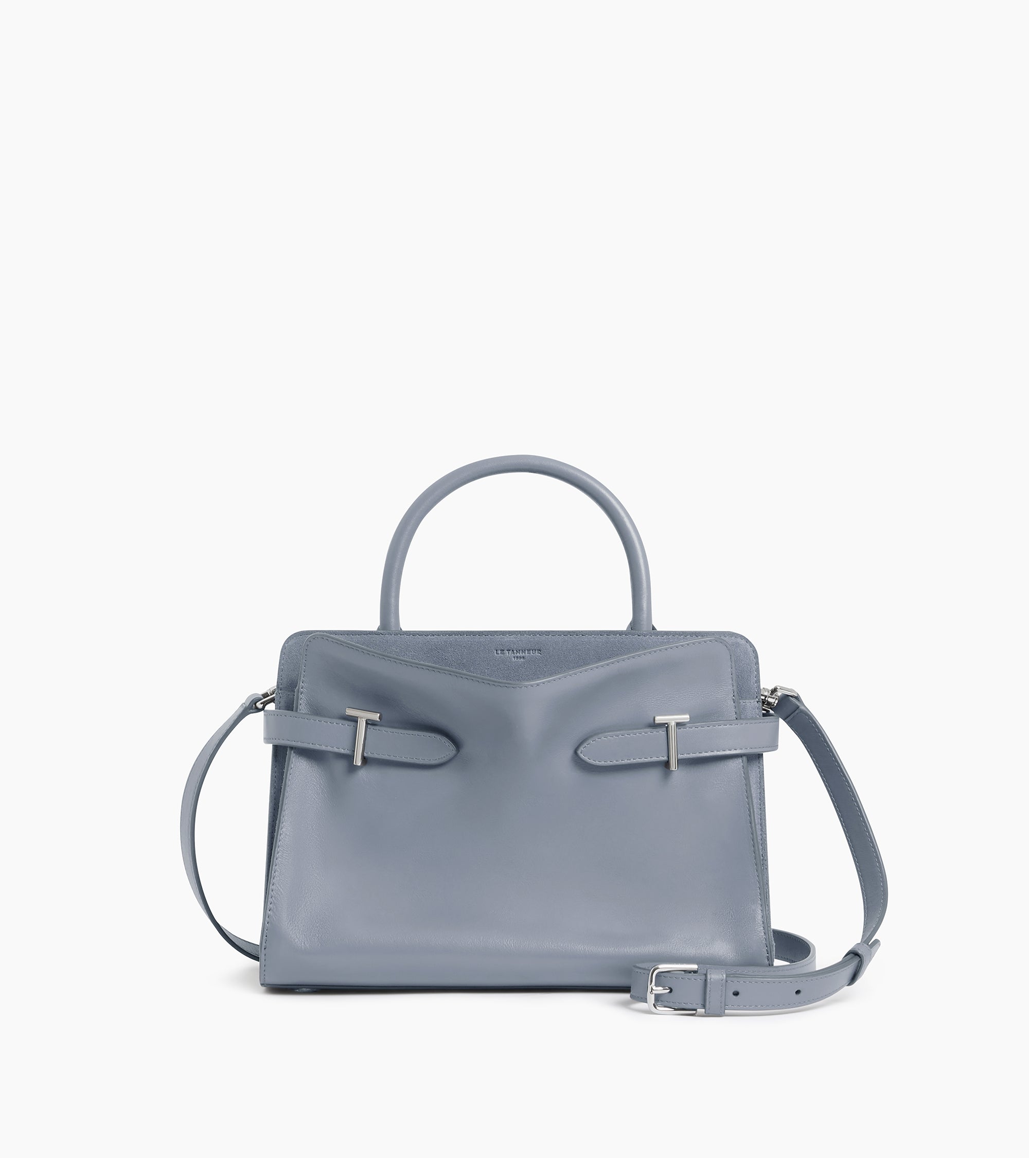 Sac à main moyen modèle Emie en cuir lisse et nubuck