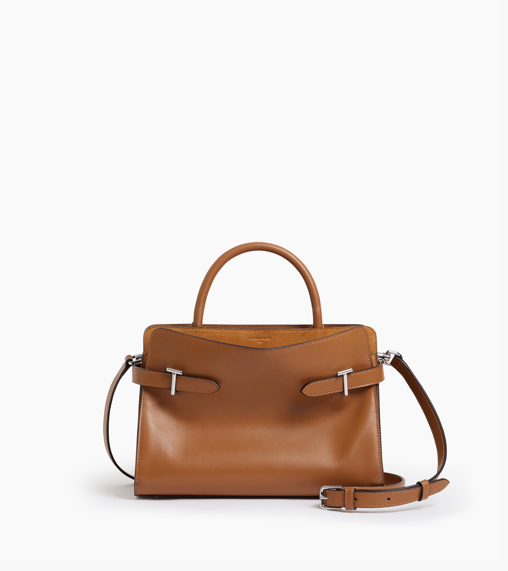 Sac à main moyen modèle Emie en cuir lisse et nubuck