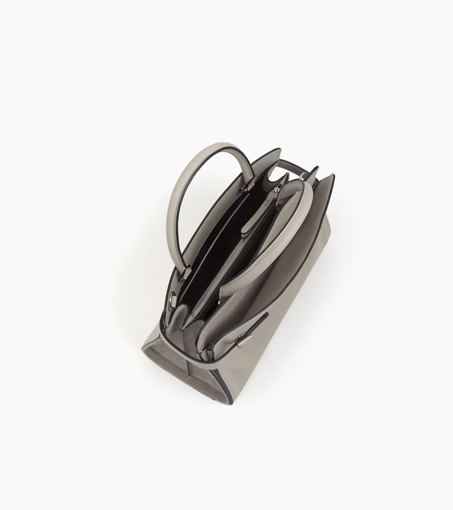 Sac à main moyen modèle Emie en cuir lisse et nubuck