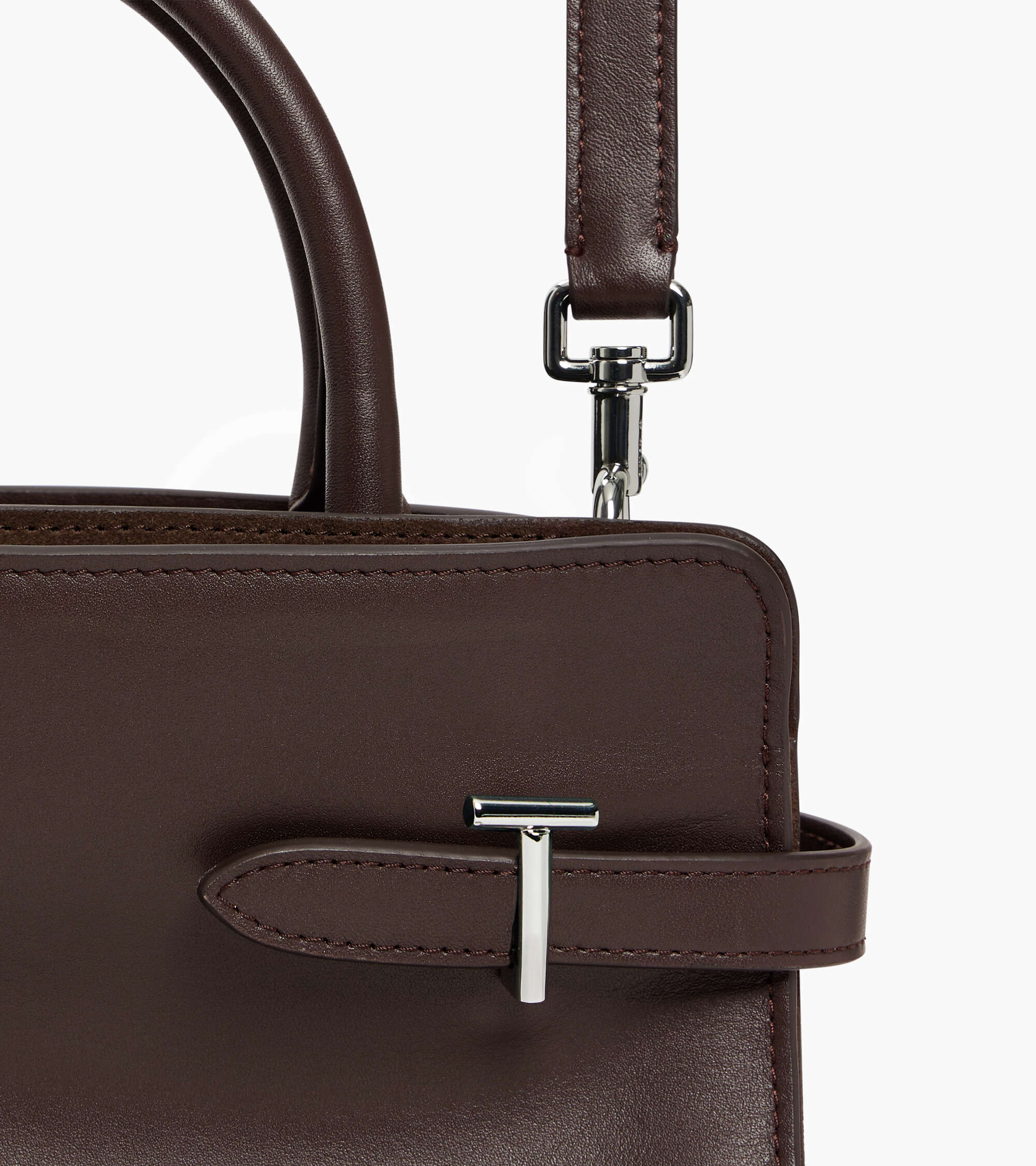Mittelgroße Handtasche Emie aus Glatt-und Veloursleder