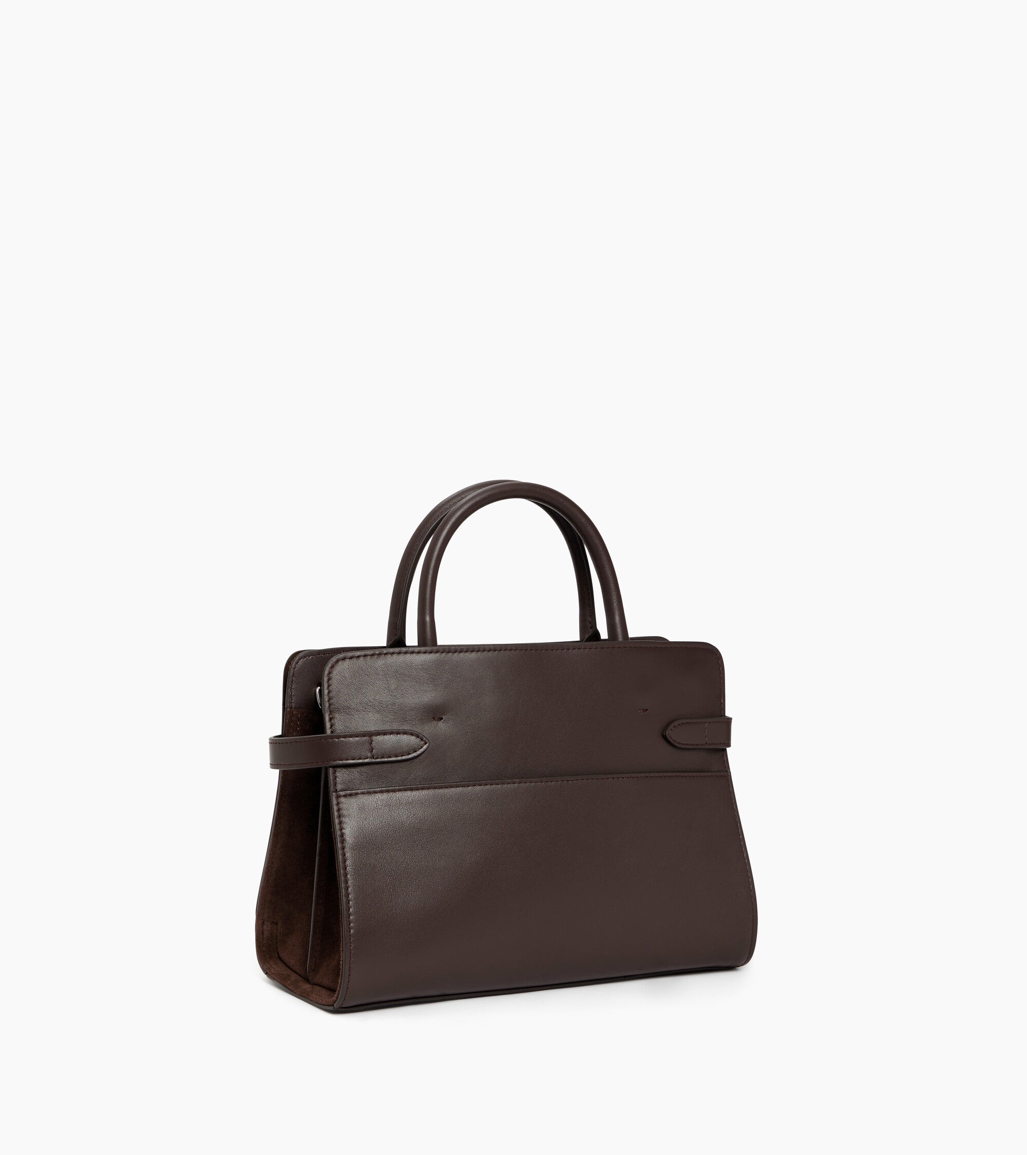 Mittelgroße Handtasche Emie aus Glatt-und Veloursleder