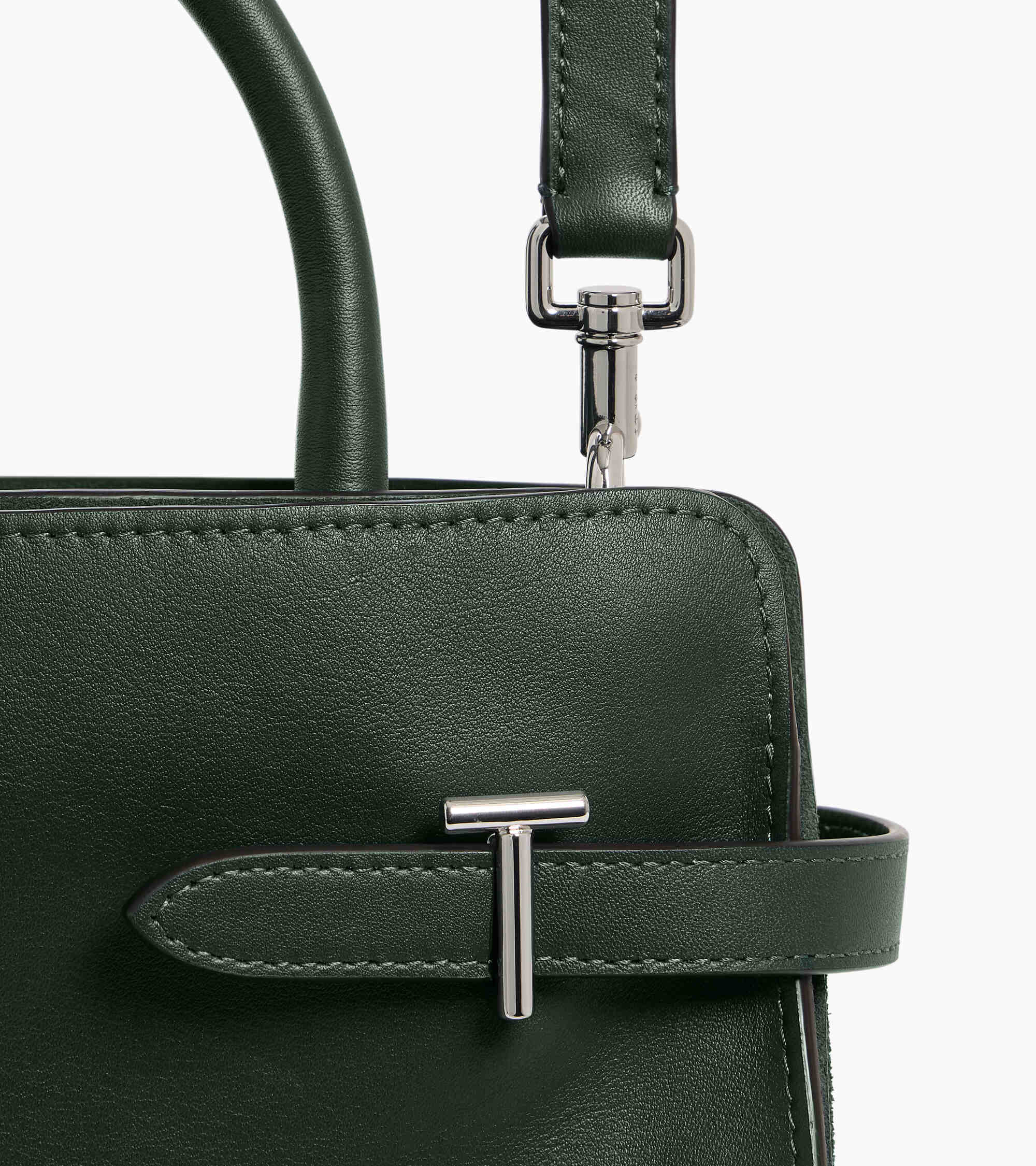 Sac à main moyen modèle Emie en cuir lisse et refente de velours