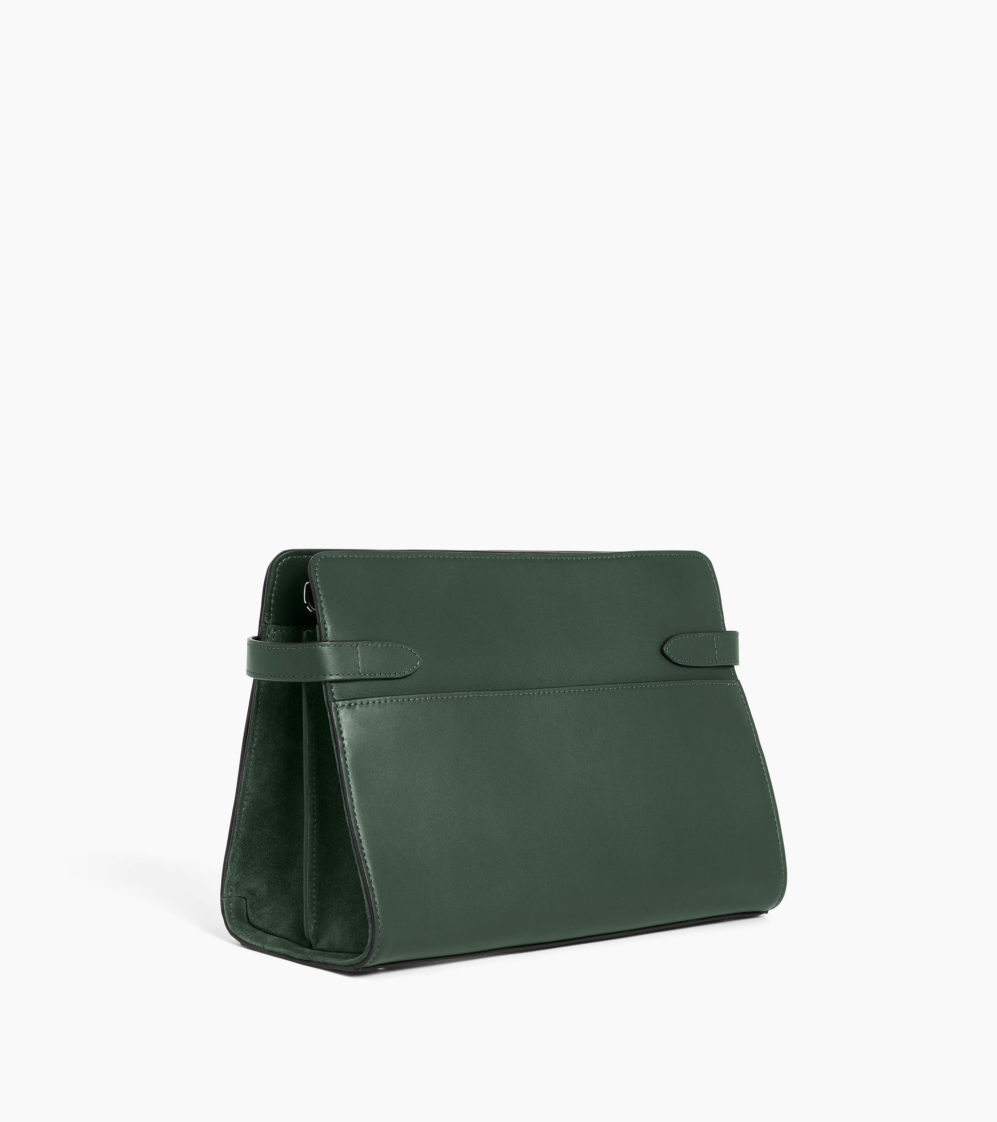 Sac porté épaule grand modèle Emie en cuir lisse et refente de velours