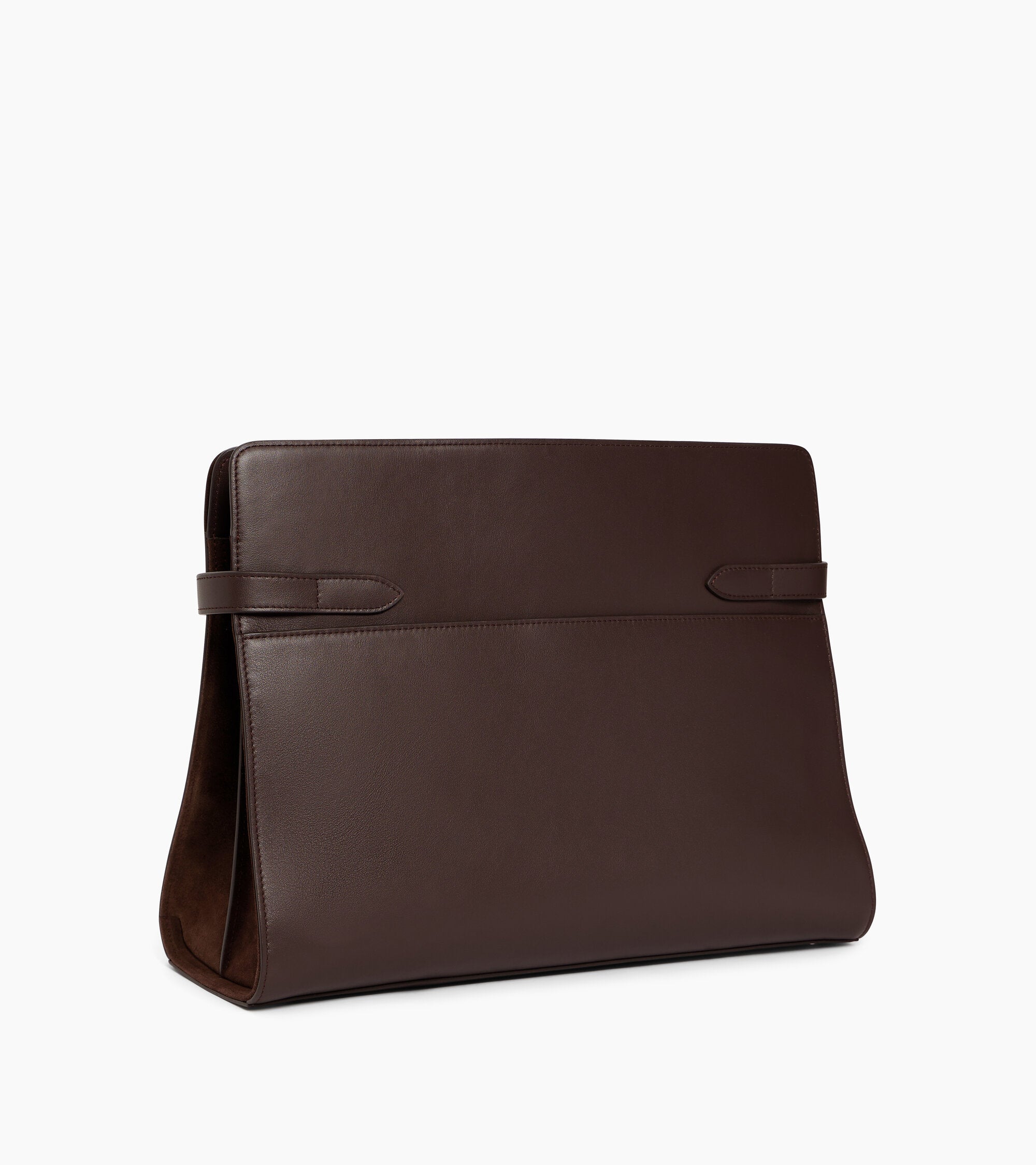 Maxi shoulder bag in smooth leather and nubuck