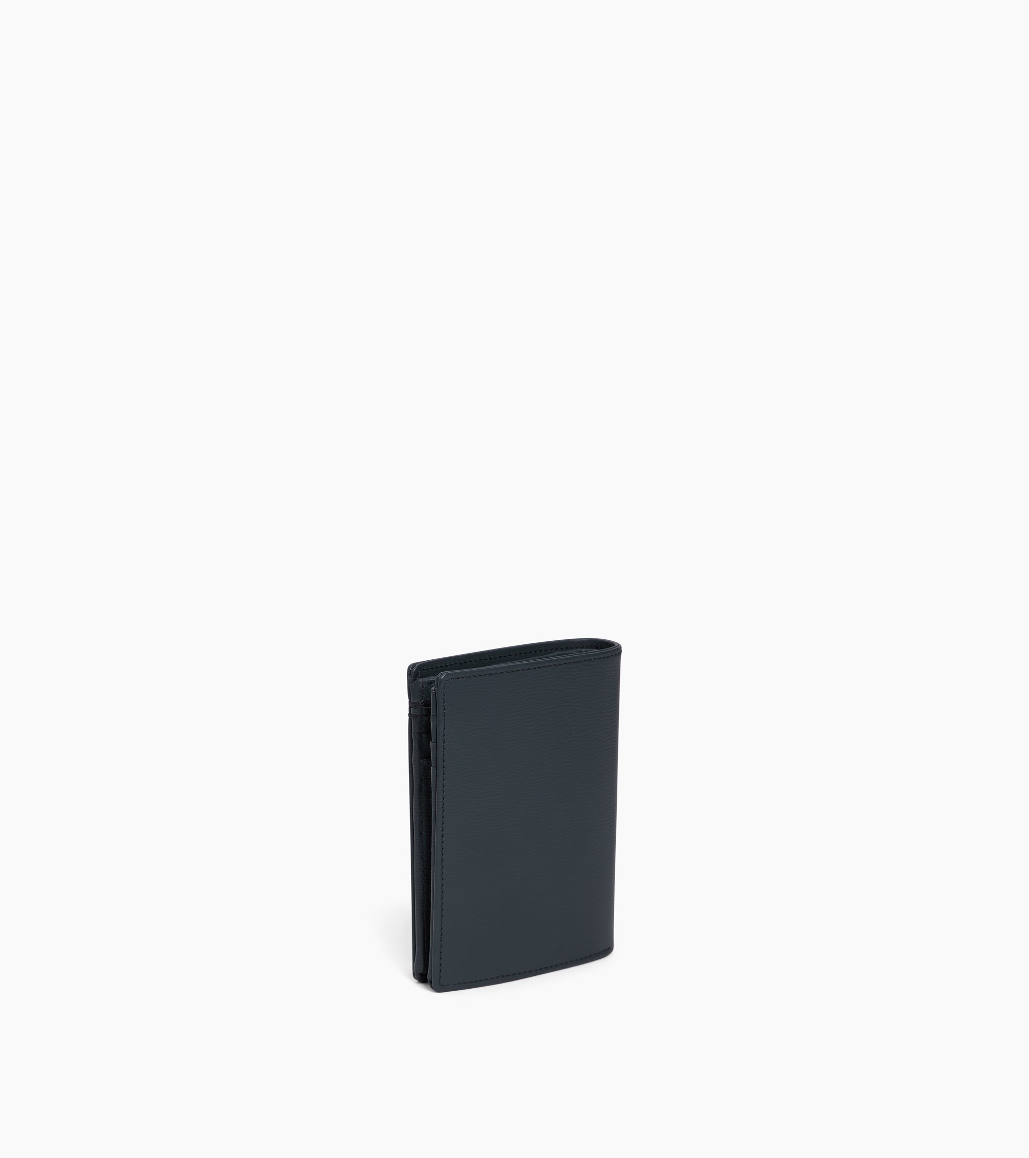 Lucien large vertical two-fold zipped wallet in bonded leather