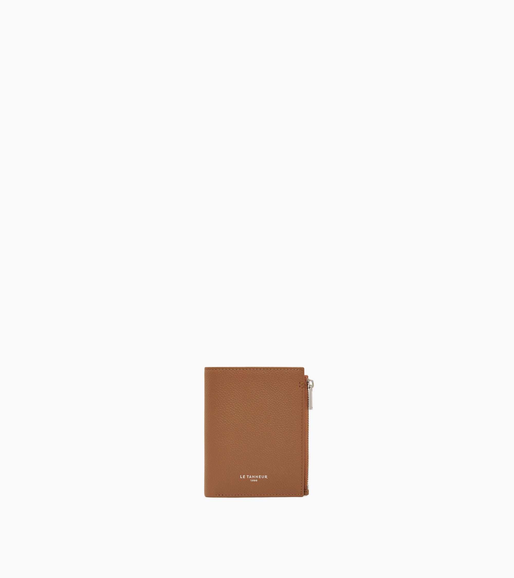 Kleine Brieftasche im Hochformat mit Reißverschluss Lucien aus genarbtem Leder