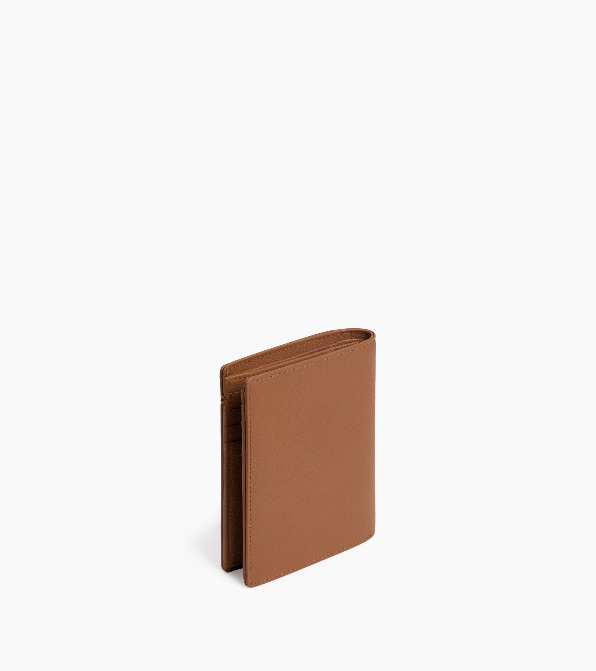 Kleine Bifold-Brieftasche im Hochformat mit Reißverschluss Lucien aus genarbtem Leder