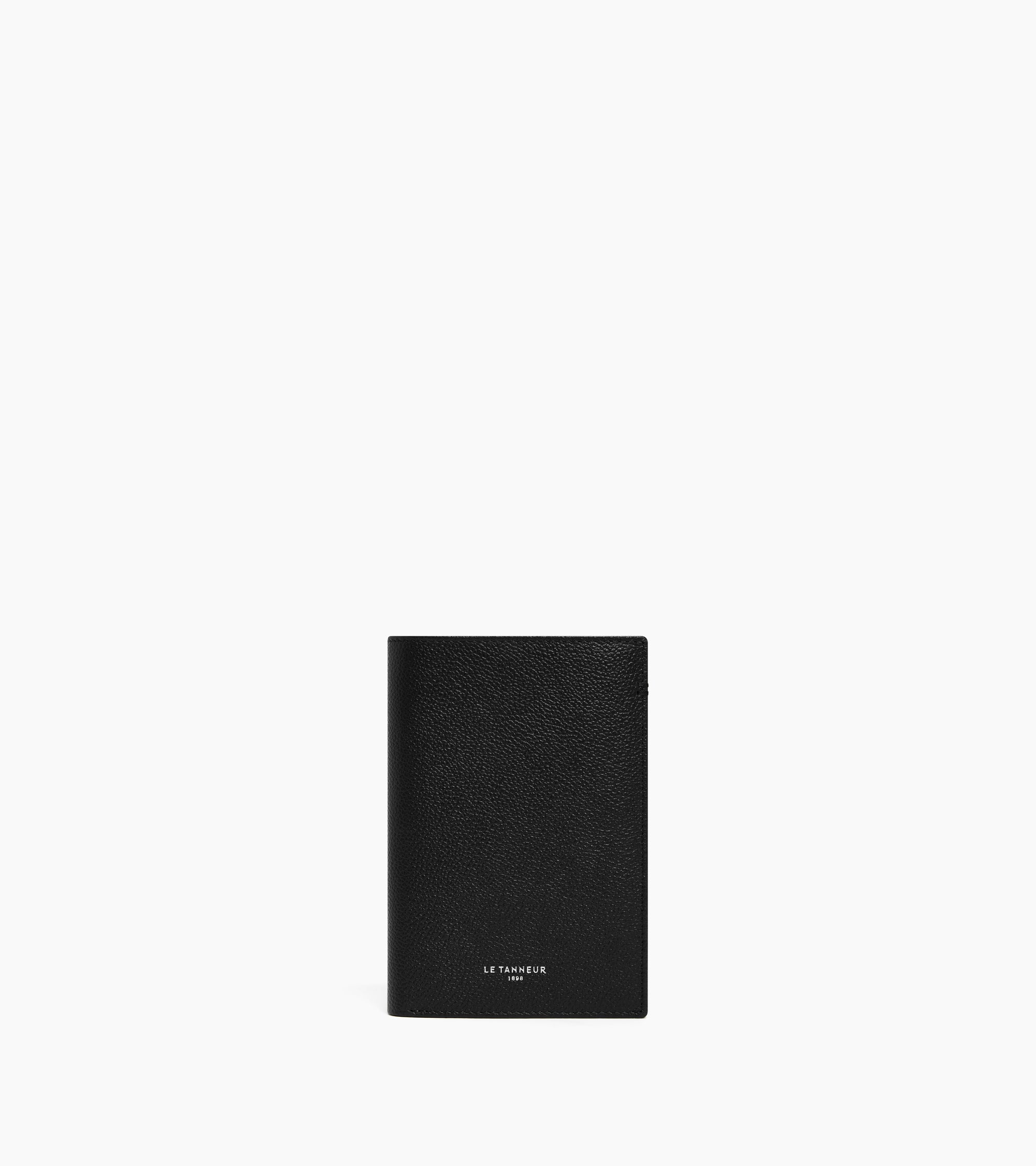 Mittelgroße Bifold-Brieftasche im Hochformat mit Reißverschluss Lucien aus genarbtem Leder