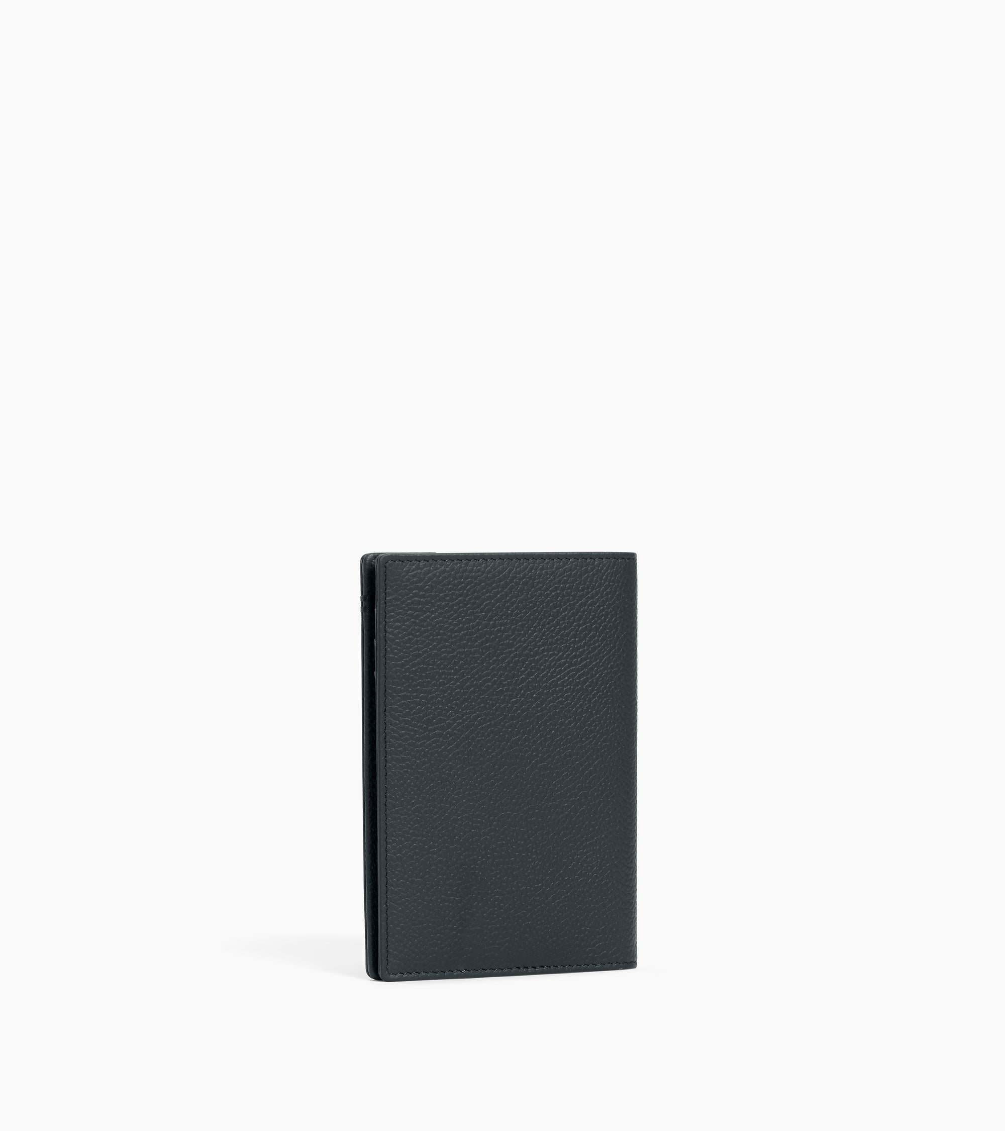 Passport holder in grained leather