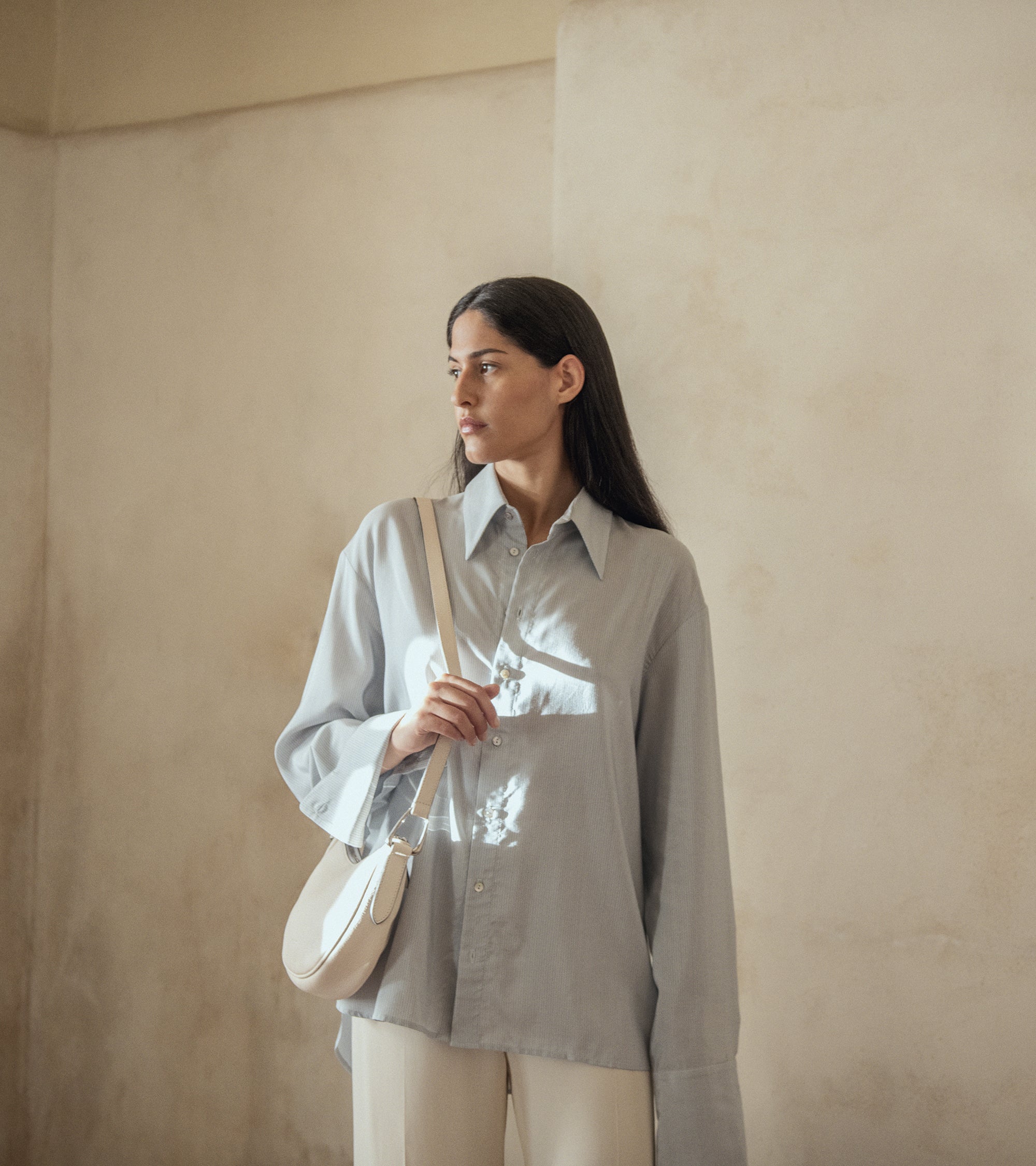 Petit sac bandoulière Madeleine en cuir grainé