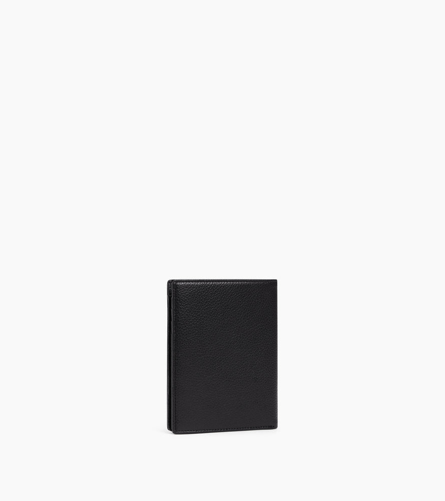 Cartera vertical con cremallera Emile de cuero granulado