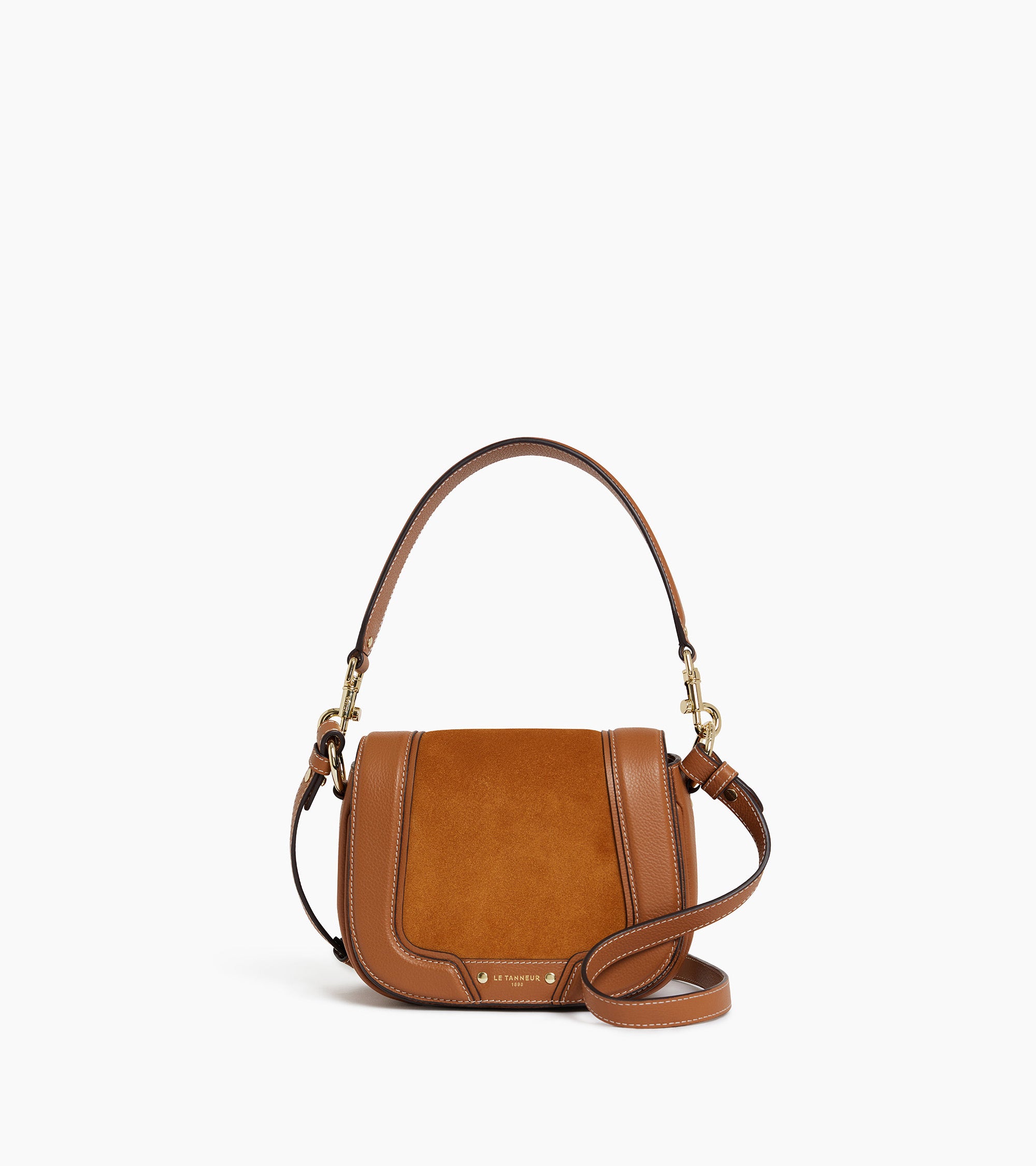 Petit sac bandoulière Ella en cuir grainé et nubuck