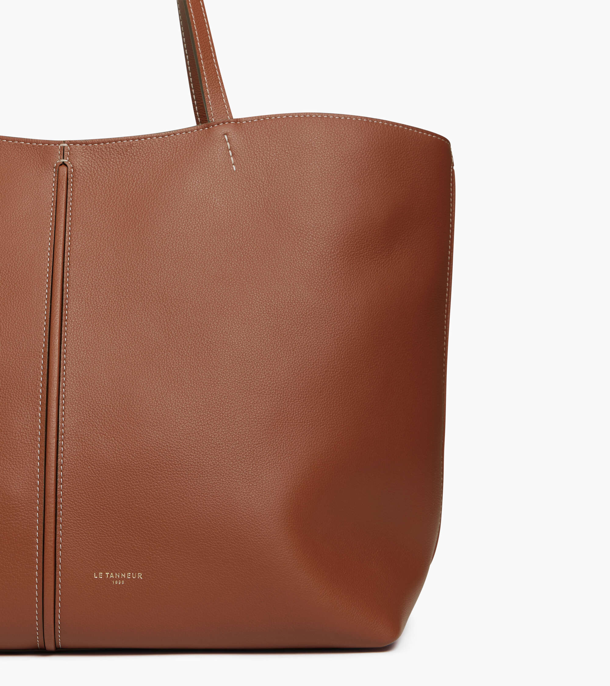 Hortense large tote bag in double-face grained leather