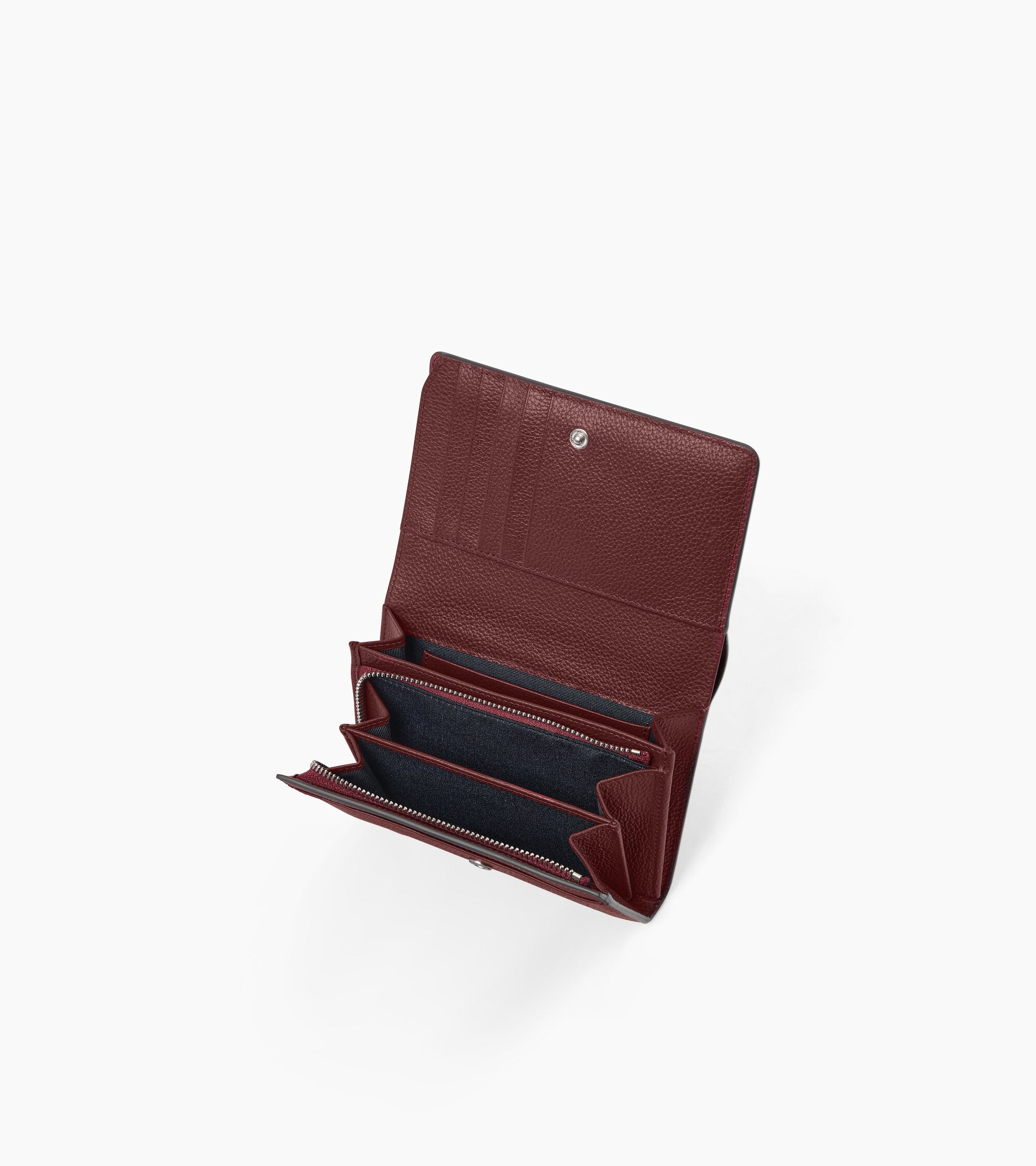 Mittelgroße Brieftasche mit Klappe Louison aus genarbtem Leder
