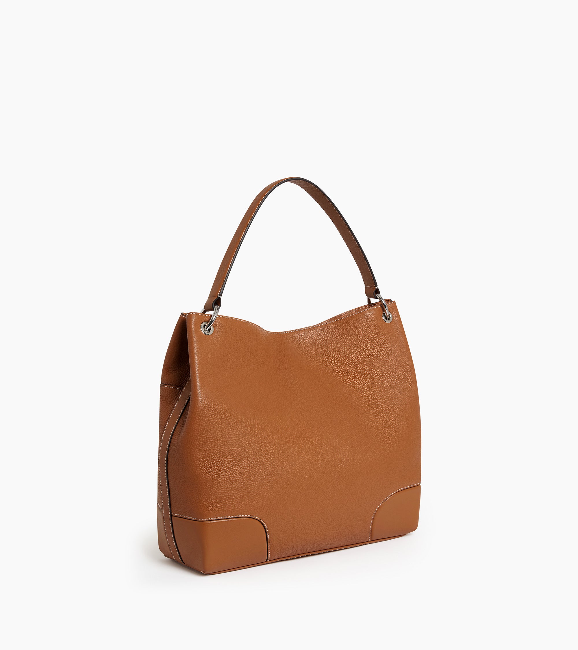 Grand sac hobo Romy en cuir grainé et lisse