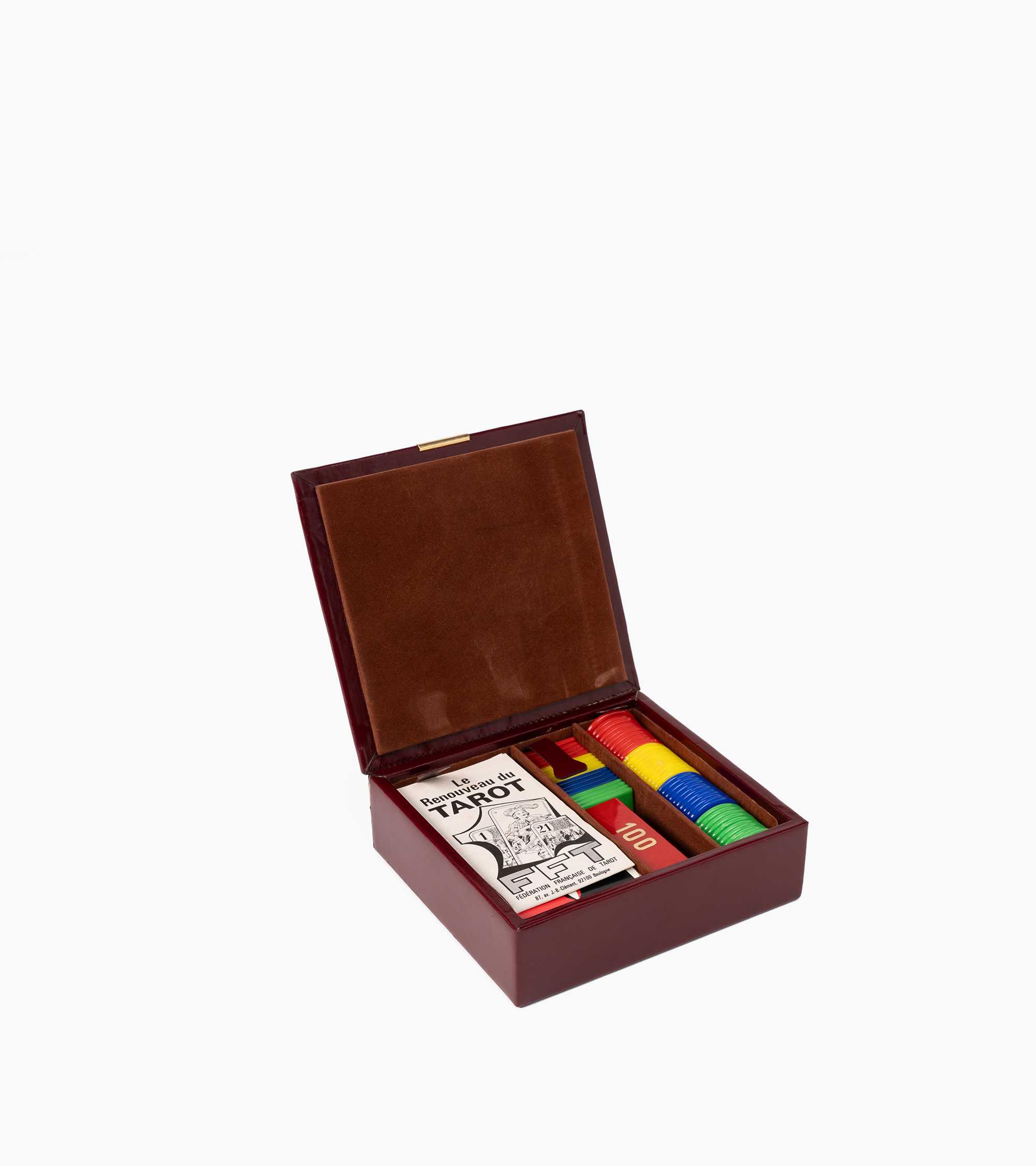 Coffret jeux de cartes petit modèle en cuir