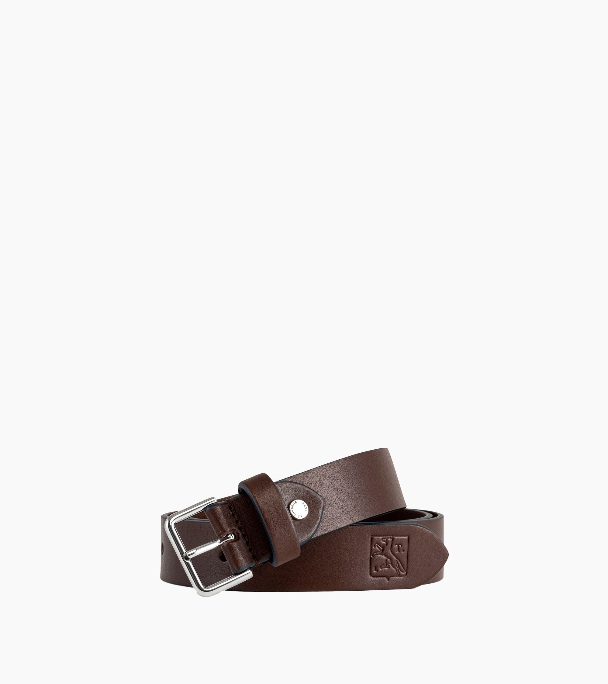 Ceinture homme avec boucle carrée en cuir lisse