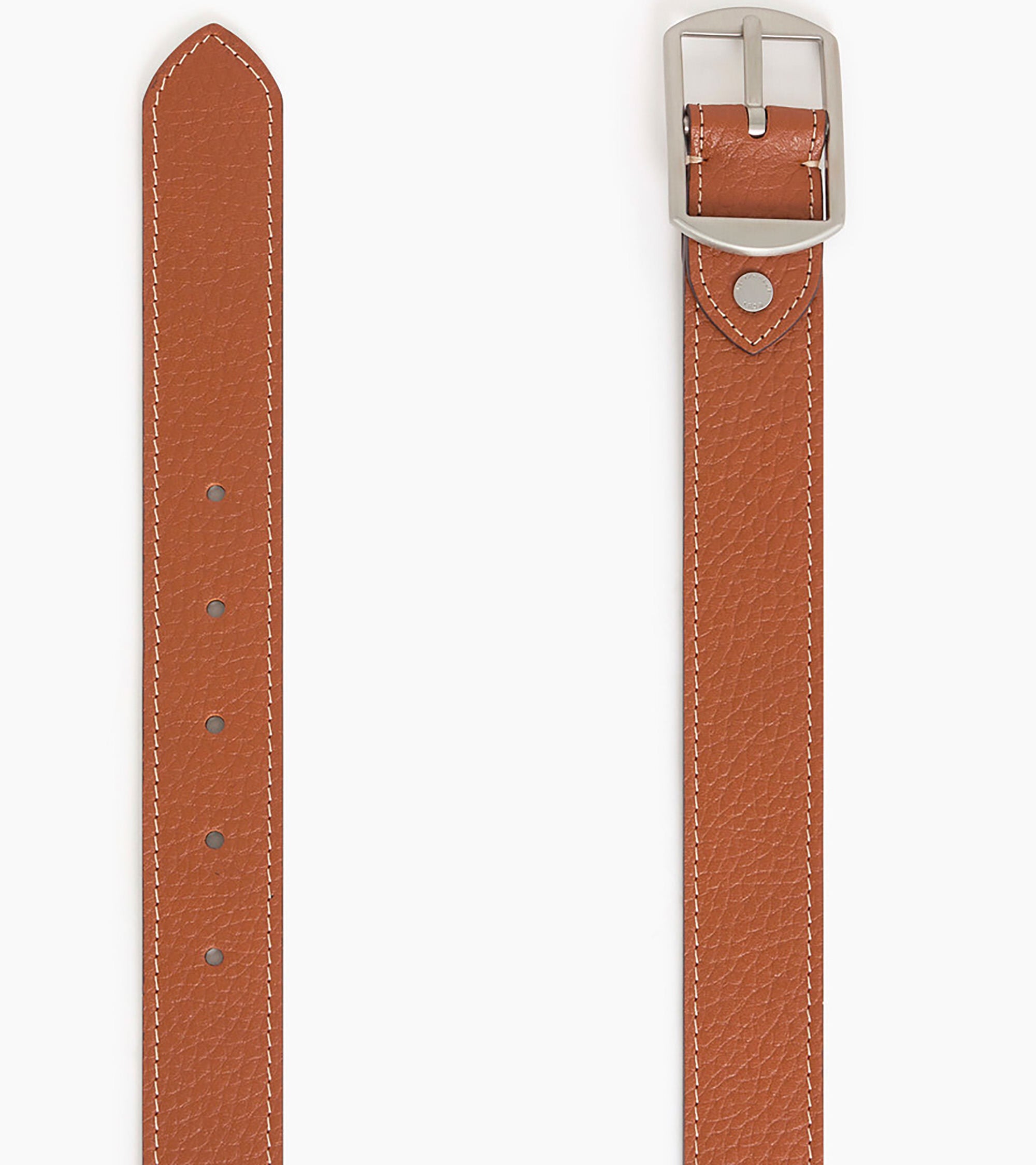 Ceinture réversible homme avec boucle carrée en cuir grainé