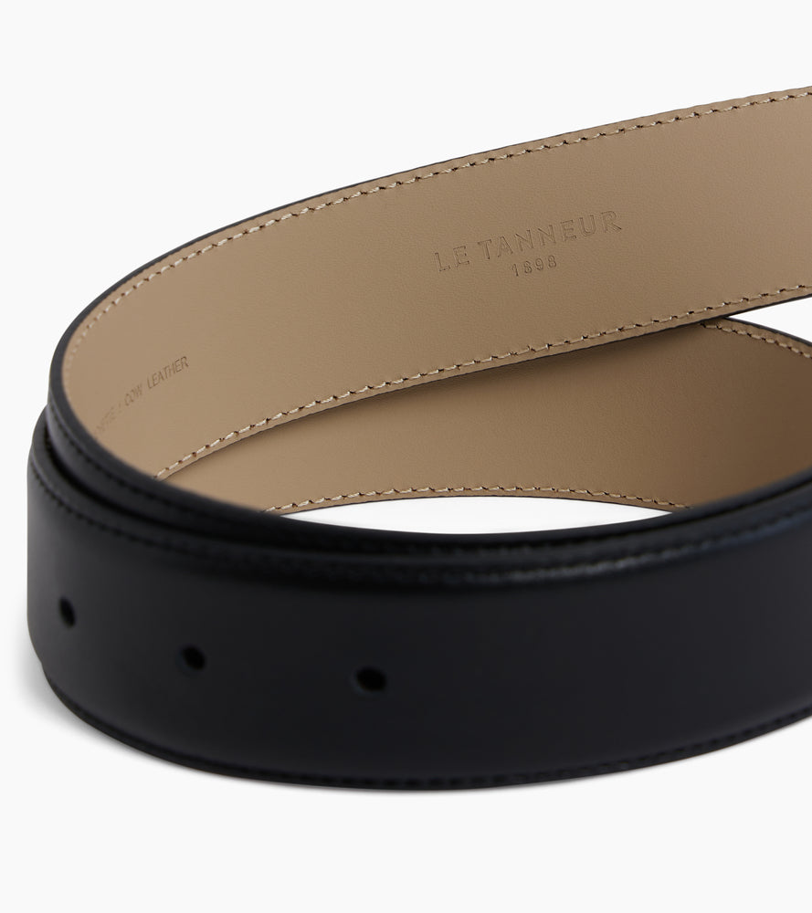 Ceinture homme avec boucle ronde en cuir lisse